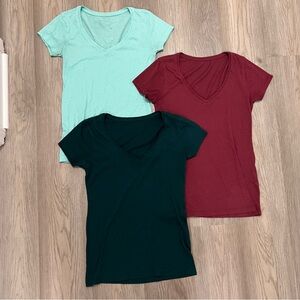 Women's V-Neck T-Shirt Bundle - Mint, Burgundy and Hunter